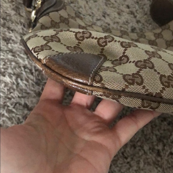 RARE Gucci brown canvas horse-bit hobo - Picture 4 of 8